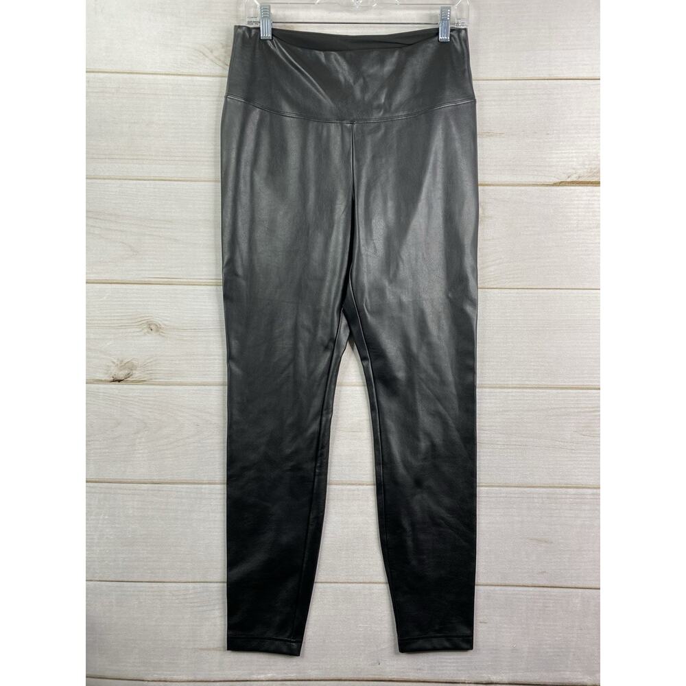 White House Black Market Runway Leggings Size 12 Black Faux Leather Pull On